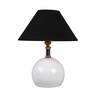 Holly Black Fabric Shade Night Lamp With Metal Base