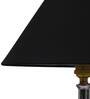 Holly Black Fabric Shade Night Lamp With Metal Base