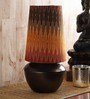 Wave Red Fabric Shade Table Lamp With Metal Base