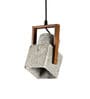 Multicolour Feather Cement & Teak Wood Single Hanging Light