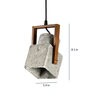 Multicolour Feather Cement & Teak Wood Single Hanging Light