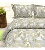 Floral 210 TC Microfiber 1 Bedsheet,  2 Pillow Covers Cider Queen Collection