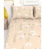 Floral 210 TC Microfiber 1 Bedsheet,  2 Pillow Covers Cider Queen Collection