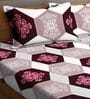 Purple Floral 210 TC Polycotton 1 Double Bedsheet with 2 Pillow Covers