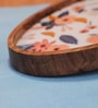 Multicolour Floral Acacia Wood Serving Tray