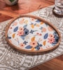 Multicolour Floral Acacia Wood Serving Tray
