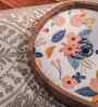 Multicolour Floral Acacia Wood Serving Tray