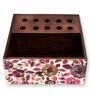 Floral Multicolour Wooden Table Desk Organizer