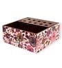 Floral Multicolour Wooden Table Desk Organizer