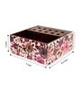 Floral Multicolour Wooden Table Desk Organizer
