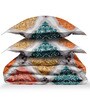 Multicolour Geometric 140 Tc Cotton Double Bedsheet With 2 Pillow Covers