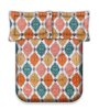 Multicolour Geometric 140 Tc Cotton Double Bedsheet With 2 Pillow Covers