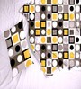Black Geometric 200 TC Cotton Queen Size Double Bedsheet with 2 Pillow Covers