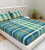 Geometric 210 TC Microfiber 1 Bedsheet,  2 Pillow Covers Cider Queen Collection