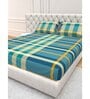 Geometric 210 TC Microfiber 1 Bedsheet,  2 Pillow Covers Cider Queen Collection