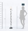 Harmony White Glass Shade Torchiere Floor Lamp With Metal Base