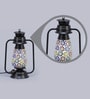 Modern Multicolour Glass Shade Table Lamp With Metal Base