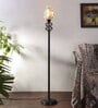 Novara Multicolour Glass Shade Torchiere Floor Lamp With Iron Base