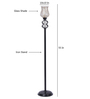 Inspired Multicolour Glass Shade Torchiere Floor Lamp With Iron Base