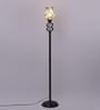 Novara Multicolour Glass Shade Torchiere Floor Lamp With Iron Base