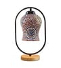 Multicolour Glass Table Lamp With Wood Base