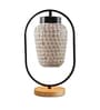 Multicolour Glass Table Lamp With Wood Base