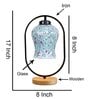 Multicolour Glass Table Lamp With Wood Base