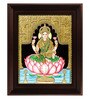 Multicolour Gold Plated Dhana Lakshmi Framed Tanjore Painting