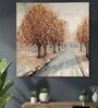 Multicolour Golden Autumn Tree Wall Embossed Original On Canvas Painting