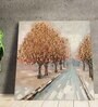 Multicolour Golden Autumn Tree Wall Embossed Original On Canvas Painting