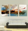 Multicolor Canvas Framed Abstract Art Panel Set of 3
