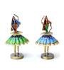 Green And Blue Iron Decorative Musician Figurine Set of 2