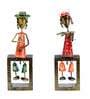 Multicolour Iron Decorative Musician Figurine Set of 2
