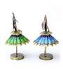 Green And Blue Iron Decorative Musician Figurine Set of 2