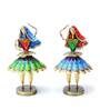 Green And Blue Iron Decorative Musician Figurine Set of 2