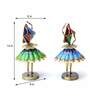 Green And Blue Iron Decorative Musician Figurine Set of 2