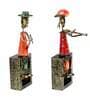 Multicolour Iron Decorative Musician Figurine Set of 2