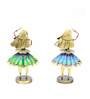 Green And Blue Iron Decorative Musician Figurine Set of 2