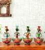 Multicolour Iron Decorative Musician Figurine Set Of 4