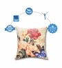 Multicolour Jute Floral 16x16 inches Cushion Cover (5Pc)