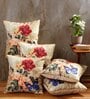 Multicolour Jute Floral 16x16 inches Cushion Cover (5Pc)