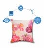 Multicolour Jute Floral 16x16 inches Cushion Cover (5Pc)