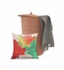 Multicolour Jute Floral 16x16 inches Cushion Cover (5Pc)