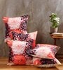 Multicolour Jute Floral 16x16 inches Cushion Cover (5Pc)