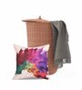Multicolour Jute Floral 16x16 inches Cushion Cover (5Pc)