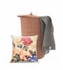 Multicolour Jute Floral 16x16 inches Cushion Cover (5Pc)