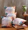 Multicolour Jute Abstract 16x16 inches Cushion Cover (5Pc)
