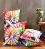 Multicolour Jute Abstract 16x16 inches Cushion Cover (5Pc)