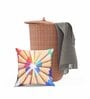 Multicolour Jute Abstract 16x16 inches Cushion Cover (5Pc)