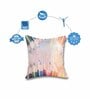 Multicolour Jute Abstract 16x16 inches Cushion Cover (5Pc)